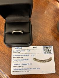 Fedina con diamanti certificati