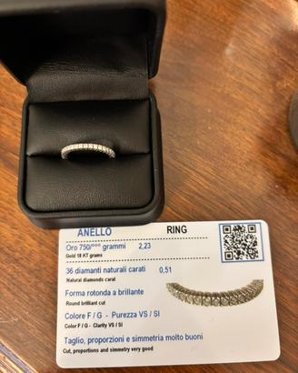 Fedina con diamanti certificati