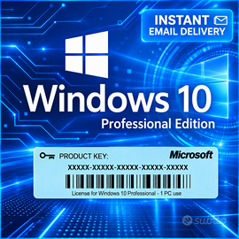 Windows 10 Professional serial key licenza digital