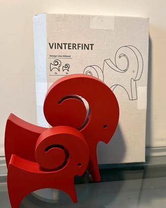 IKEA Vinterfint decorazione capre rosse