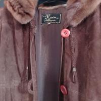 Cappotto in camoscio e pelliccia di visone