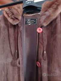 Cappotto in camoscio e pelliccia di visone