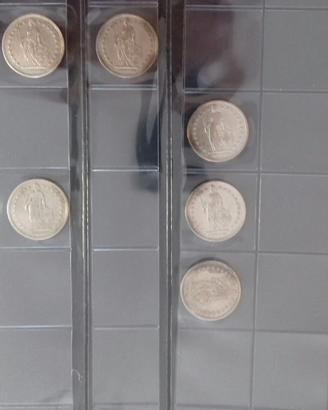 Svizzera lotto 8 2 franchi argento come da foto