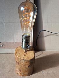 Portalampada da in legno stile vintage