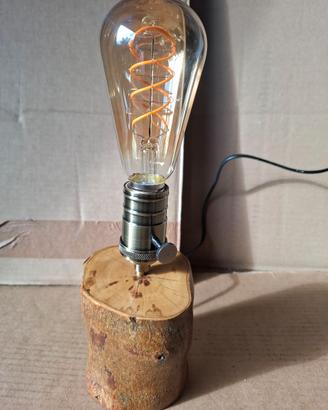 Portalampada da in legno stile vintage