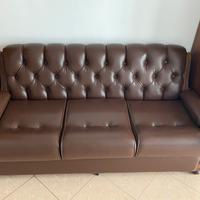 Divano letto in pelle