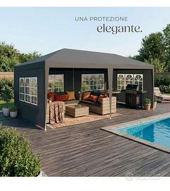 Gazebo 3x6 m o 3x3 impermeabile con 5 pannelli