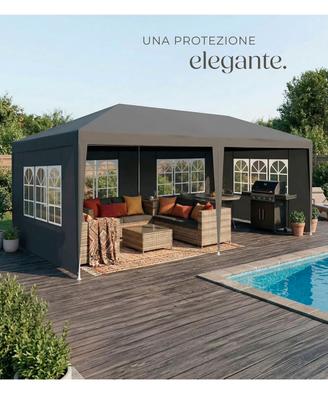 Gazebo 3x6 m o 3x3 impermeabile con 5 pannelli