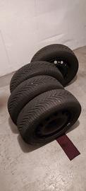 set di 4  gomme  usate invernali + cerchi in ferro