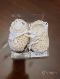 Scarpine per neonato colore panna