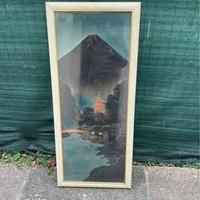 Quadro-dipinto alto paesaggio giapponese autentico
