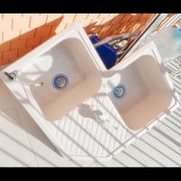 lavello angolare in fragranite rose