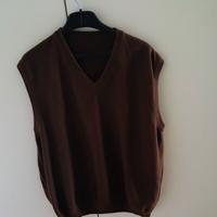 Pullover smanicato uomo 100% cashmere 