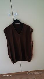 Pullover smanicato uomo 100% cashmere 