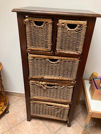 Mobile in legno e vimini