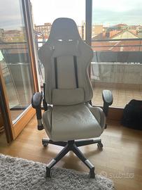 Sedia gaming bianca Vinsetto