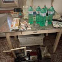 Tavolo legno e marmo originale anno 1950