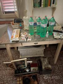 Tavolo legno e marmo originale anno 1950