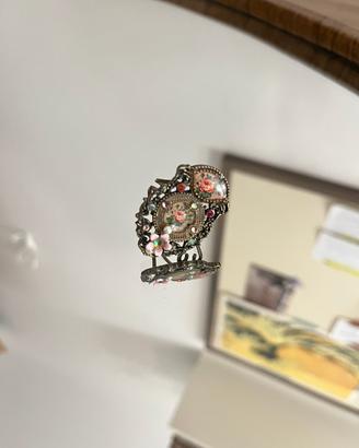 Anello Vittoriano Con Ros, Cristalli Swarovski