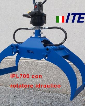 Pinza Legna IPL700+rotatore idraulico 10qli