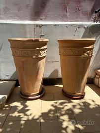 Coppia Vasi Grandi da Giardino in Terracotta Decor