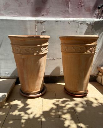 Coppia Vasi Grandi da Giardino in Terracotta Decor