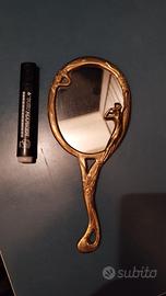 Specchio vintage in ottone stile liberty 