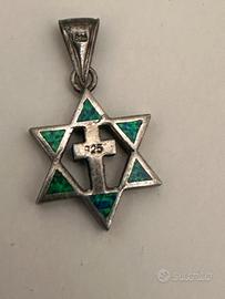 Medaglione stella david con croce