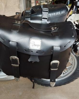 BORSE DA SELLA IN VERO CUOIO, ORIGINALI YAMAHA