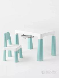 Set Tavolo regolabile con sedia per bambini Bianco