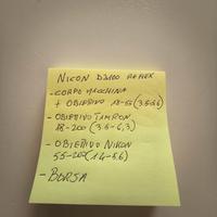 kit macchina reflex con obiettivi e borsa