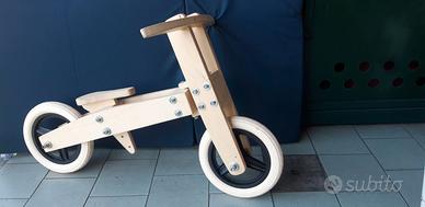 BICICLETTA LEGNO NATURALE SENZA PEDALI PER BAMBINI