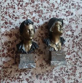 coppia sculture bronzo De Martino