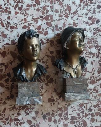 coppia sculture bronzo De Martino