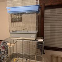 3 gabbie con tutti accessori