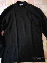 Lupetto da uomo nero 50%di lana e 50%acrilico