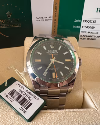 Rolex Milgauss vetro verde snno 2020 full