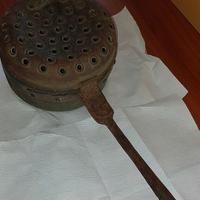 Antico scaldaletto scaldino porta braciere in rame