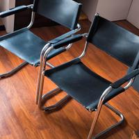 Poltrone attesa director in pelle stile bauhaus