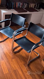 Poltrone attesa director in pelle stile bauhaus