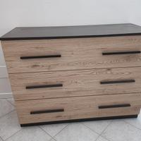 Cassettiera a 3 cassetti (ghisa/quercia)