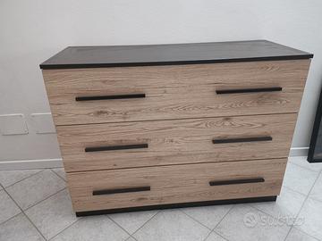 Cassettiera a 3 cassetti (ghisa/quercia)