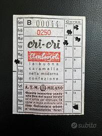 Tessera ATM anni ‘50 Cri-Cri Ambrosoli