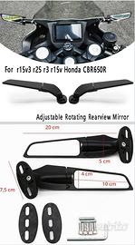 Rear mirror sportivo regolabile per moto