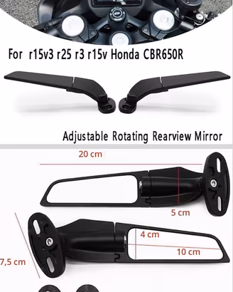 Rear mirror sportivo regolabile per moto