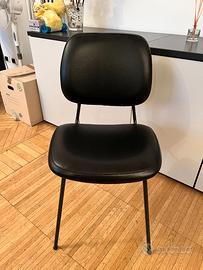 Sedia / poltroncina similpelle nera