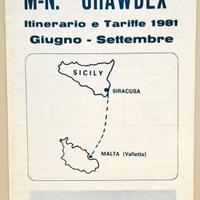 729 - DEPLIANT - TRAGHETTO ITALIA MALTA - 1981