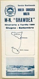 729 - DEPLIANT - TRAGHETTO ITALIA MALTA - 1981