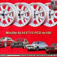 4 pz cerchi BMW Opel Minilite 6x14 ET13 4x100