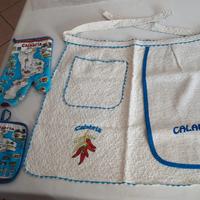 Grembiule da cucina, guanto e presina